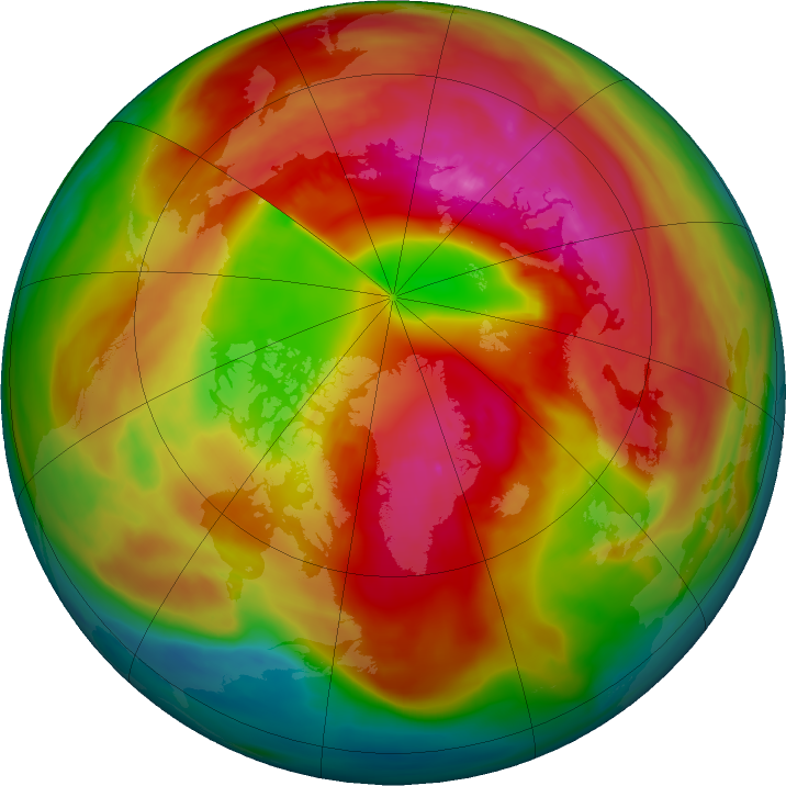 Arctic ozone map for 25 February 2018